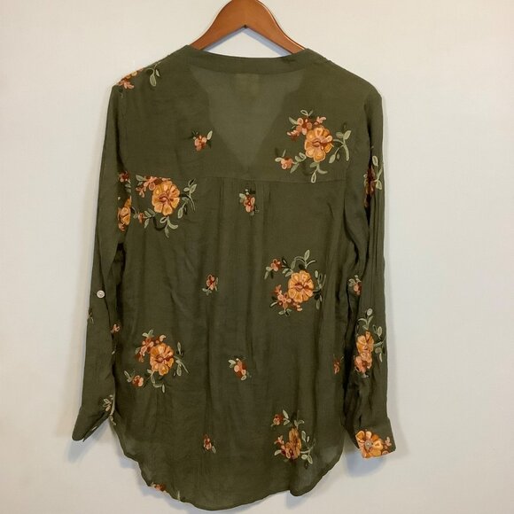 Anthropologie Fig & Flower Embroidered Boho Long Sleeve Top – Women’s Large - Picture 3 of 10